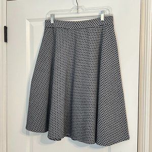 Talbots A-Line Navy and White Skirt